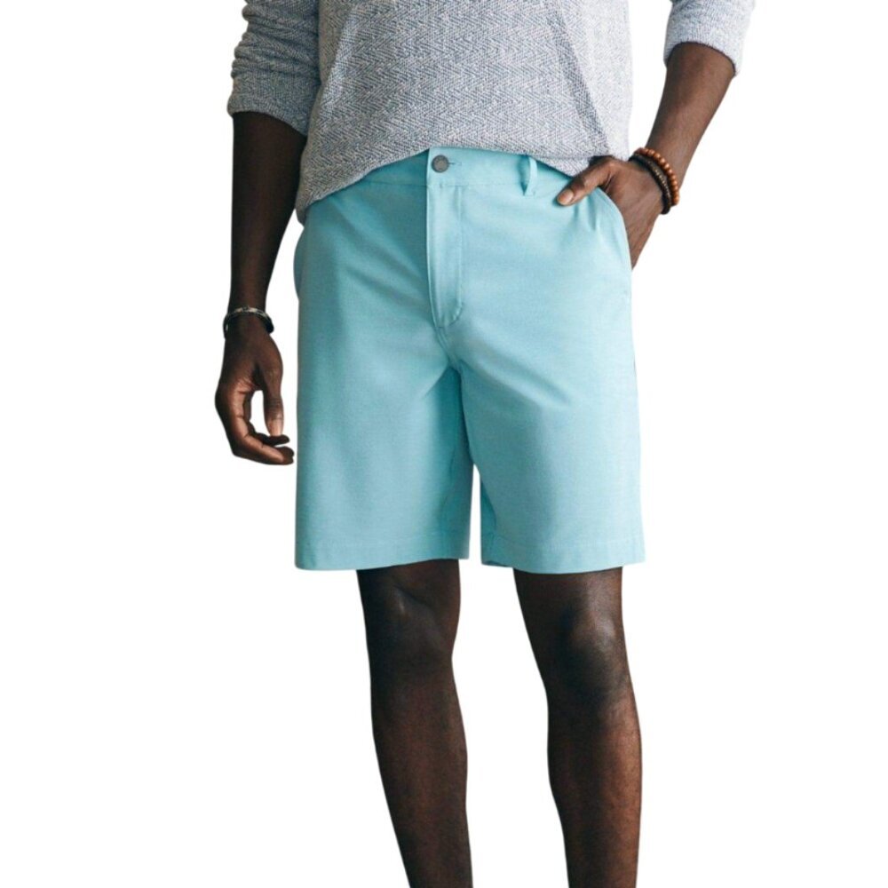 NWT Faherty All Day Bermuda Shorts Mens 35 Turquoise Blue 9" Inseam Flat NEW